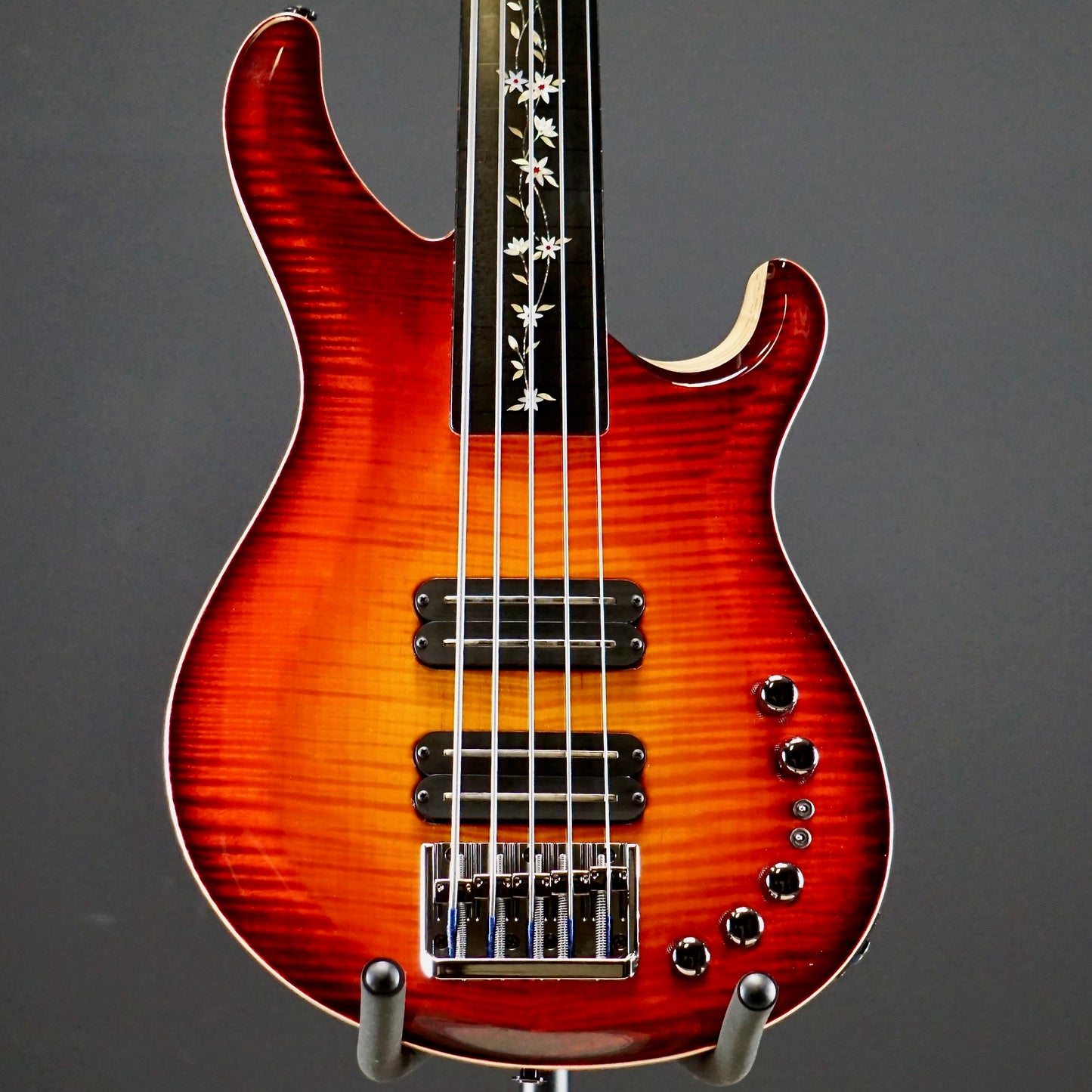 PRS NOS 2017 Namm Show Private Stock Gary Grainger 5 String Fretless Bass Dragons Breath Glow