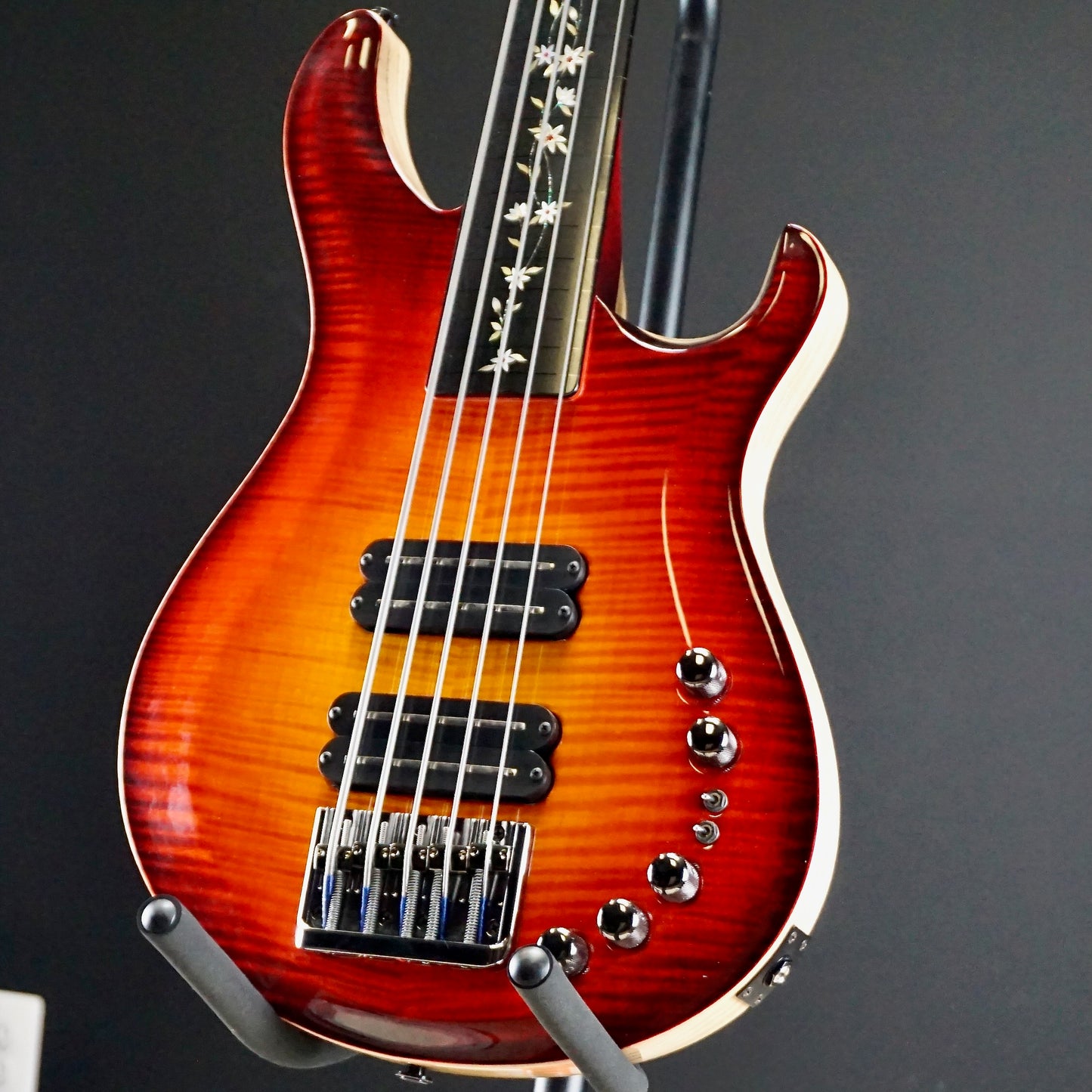 PRS NOS 2017 Namm Show Private Stock Gary Grainger 5 String Fretless Bass Dragons Breath Glow