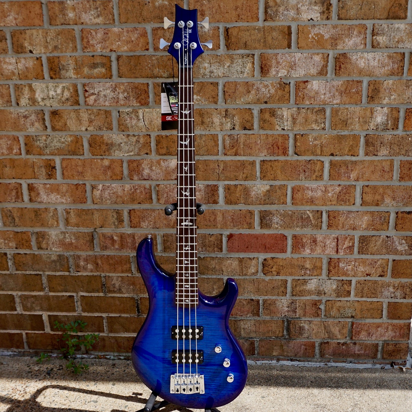 PRS SE Kingfisher Bass Faded Blue Wrap Around Burst
