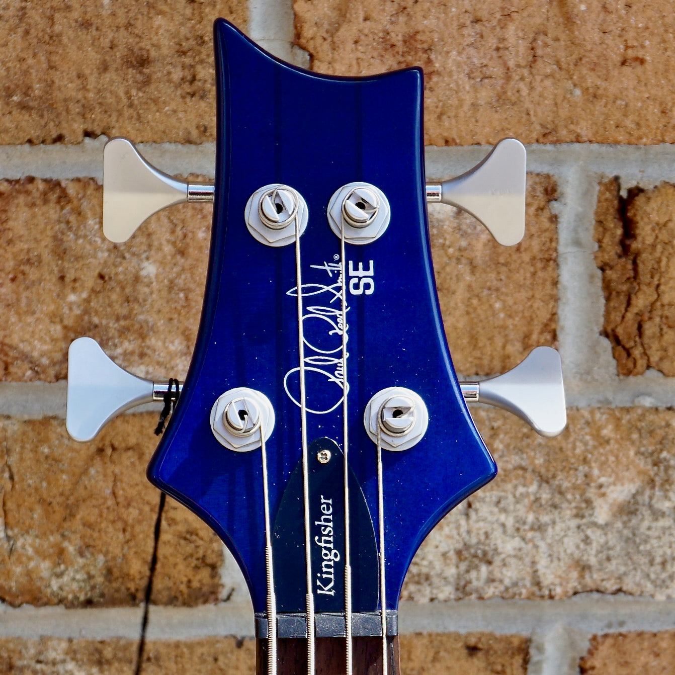 PRS SE Kingfisher Bass Faded Blue Wrap Around Burst