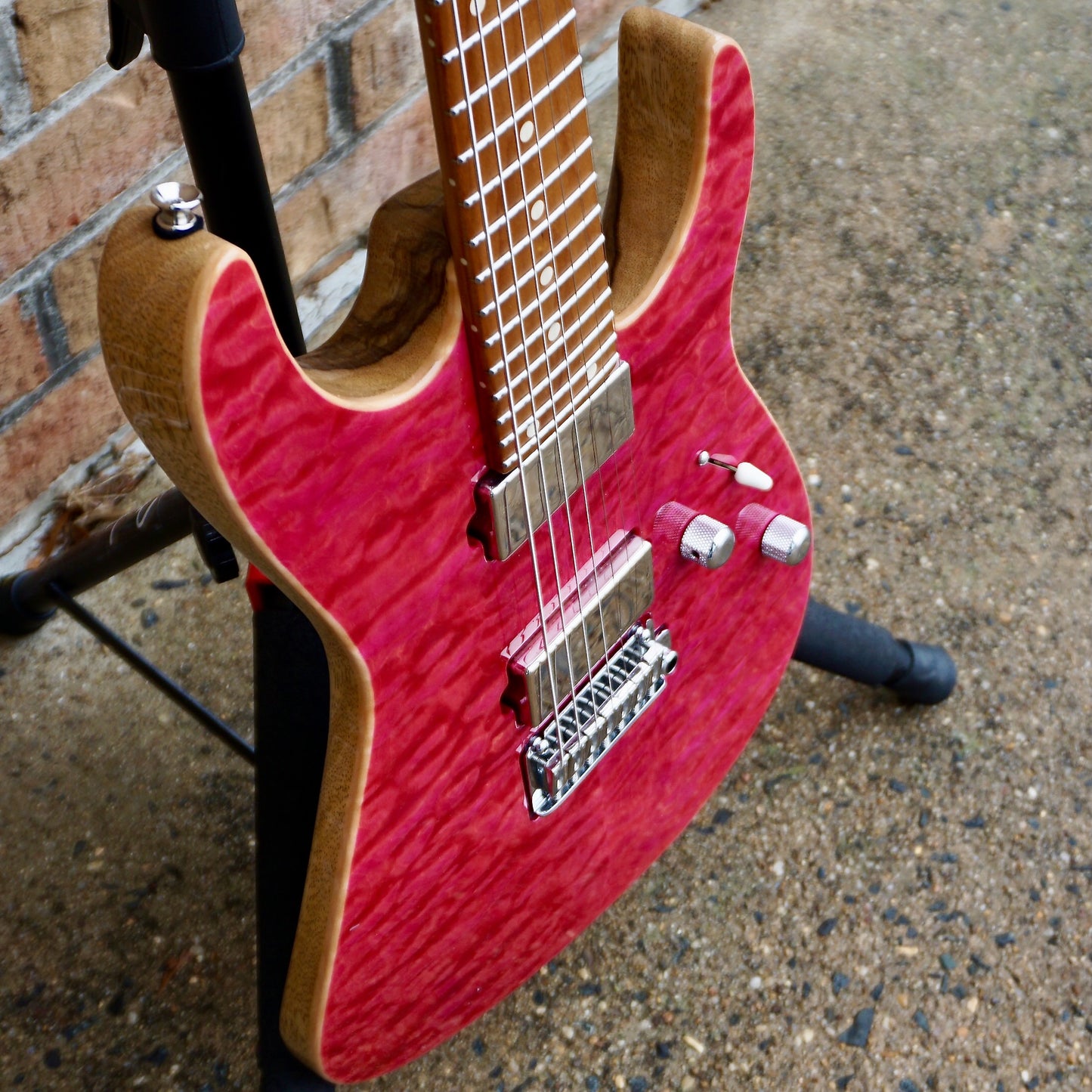 Tom Anderson Angel 7 String Transparent Pink w/ Binding