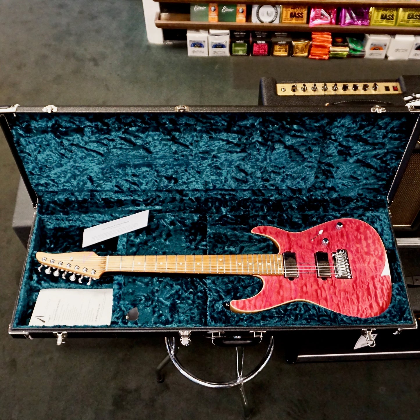 Tom Anderson Angel 7 String Transparent Pink w/ Binding