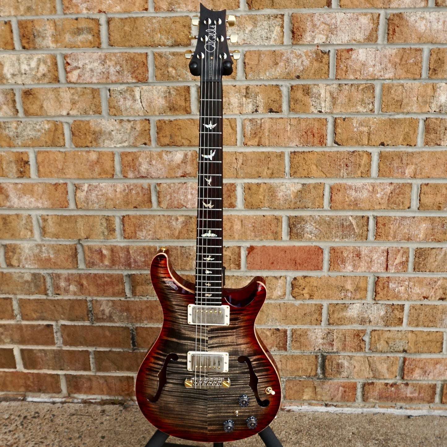 PRS Wood Library Hollowbody Piezo 10 Top Charcoal Cherry Burst