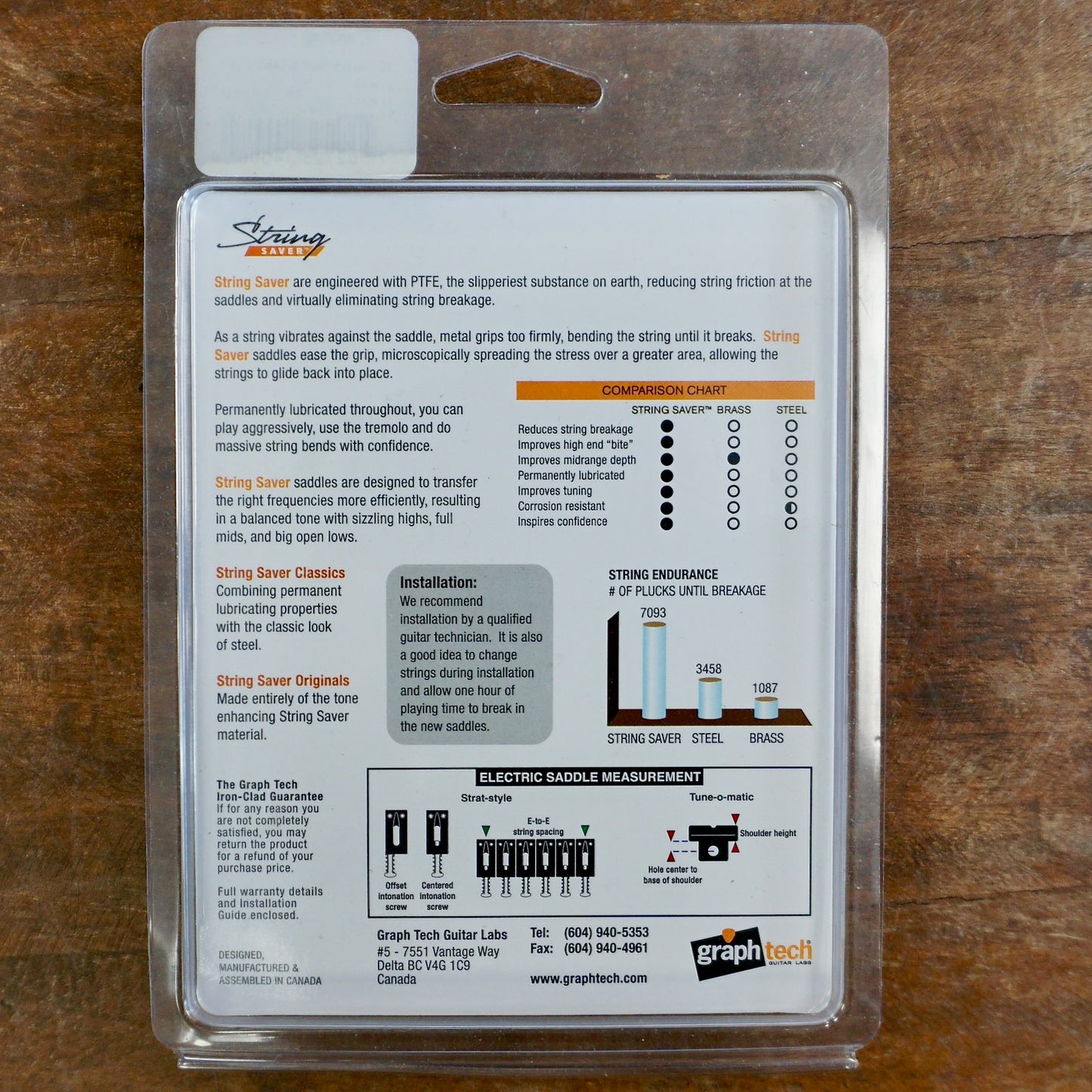 Graphtech SS Classic Strat & Tele 3/16" Saddles PG-8000-F0