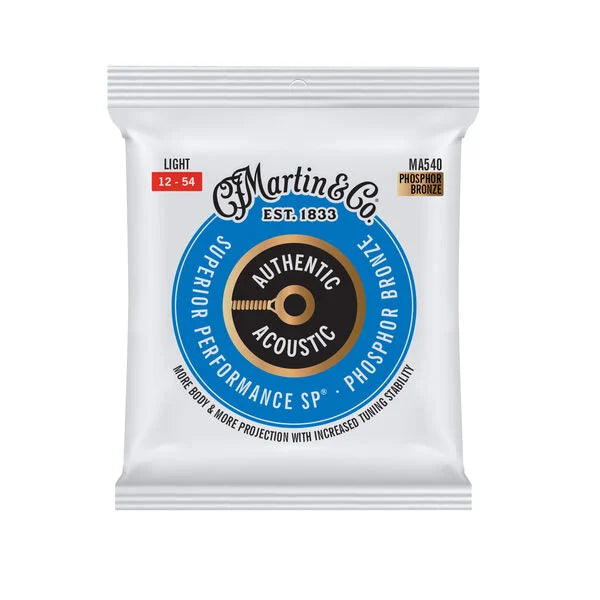 Martin Authentic Acoustic SP Guitar Strings Phosphor Bronze Light MA540