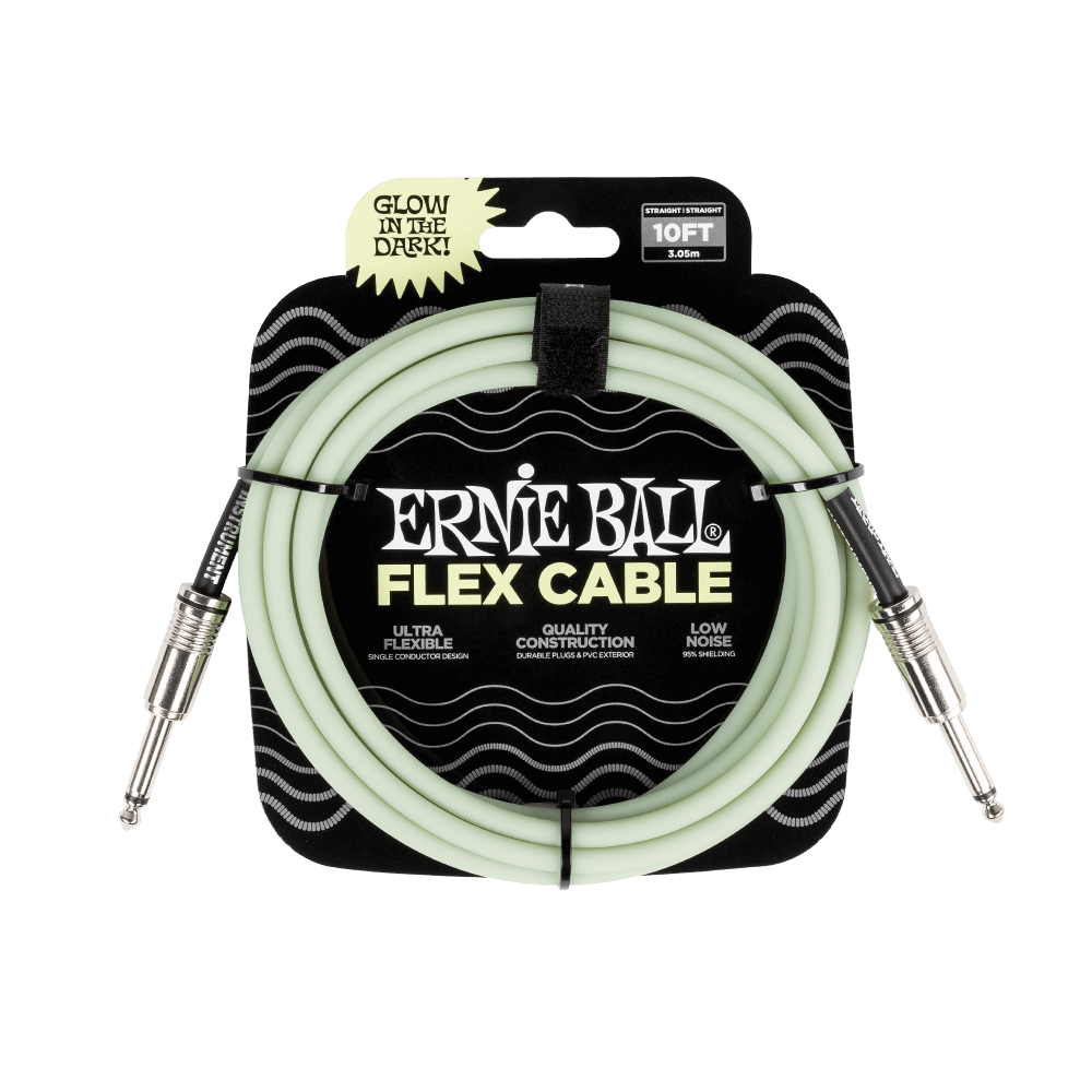 Ernie Ball Flex Instrument Cable Straight/Straight 10ft - Glow in Dark