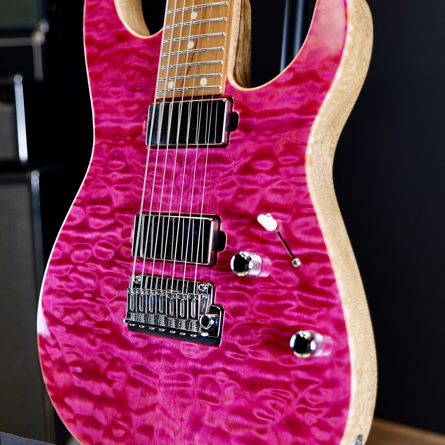 Tom Anderson Angel 7 String Transparent Pink w/ Binding