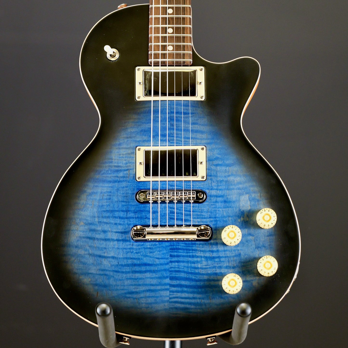 Tom Anderson Bobcat Satin Jack's Pacific Blue to Black Burst with Binding