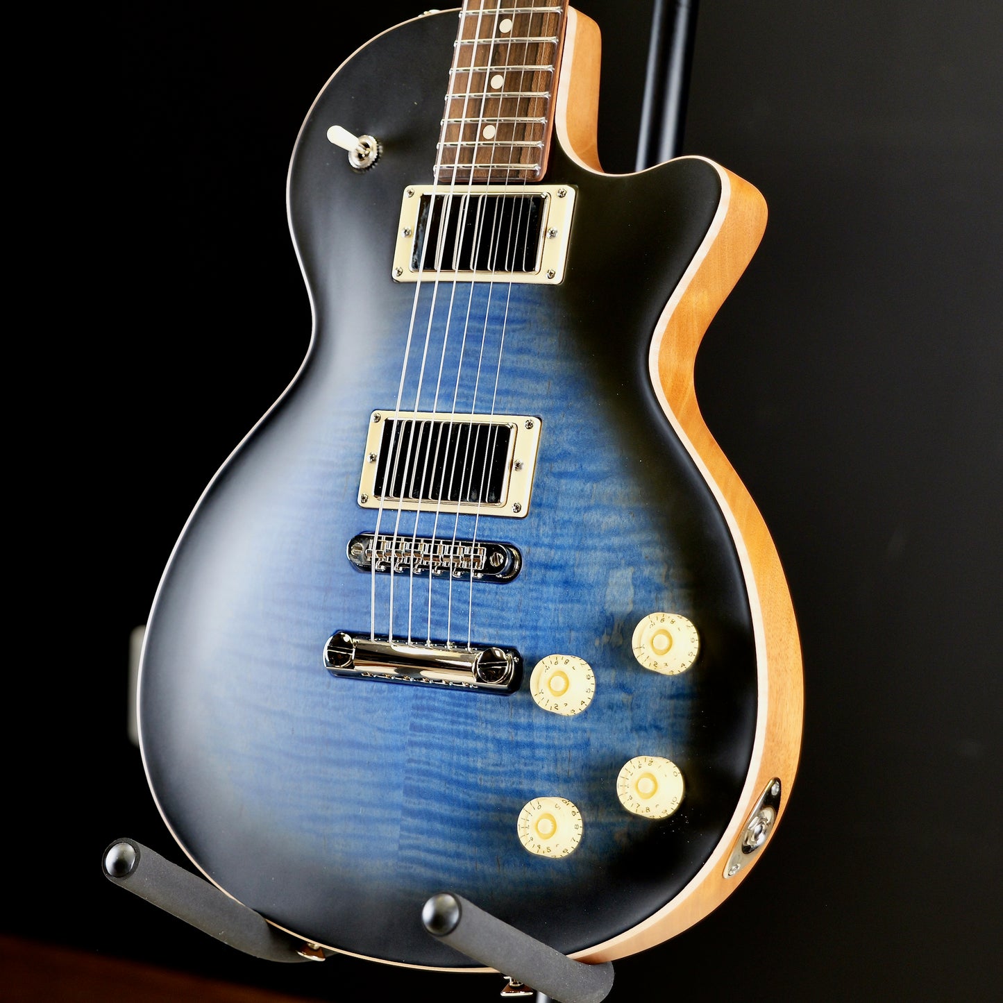 Tom Anderson Bobcat Satin Jack's Pacific Blue to Black Burst with Binding