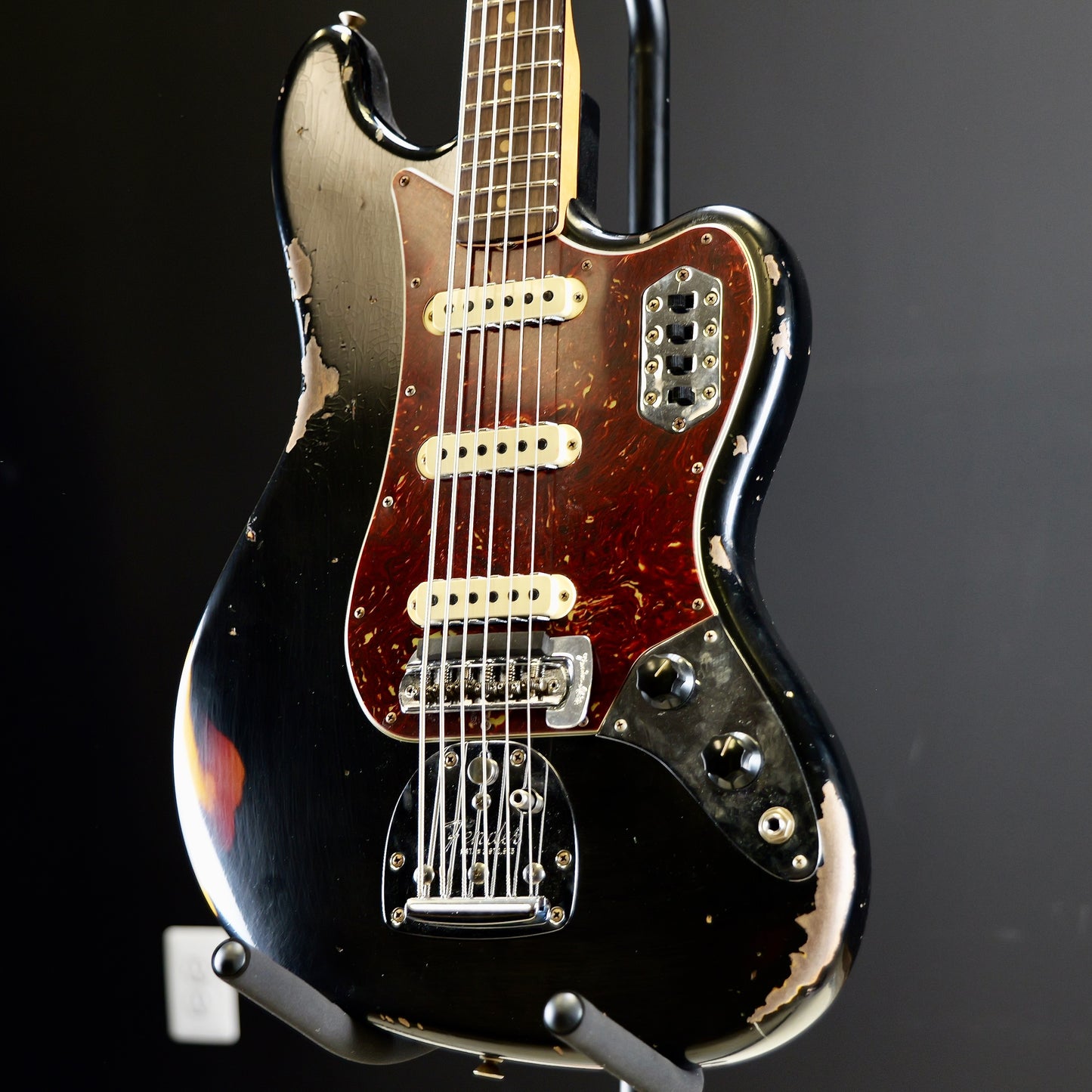 Fender Custom Shop Bass VI Heavy Relic Black // 3 Tone Sunburst