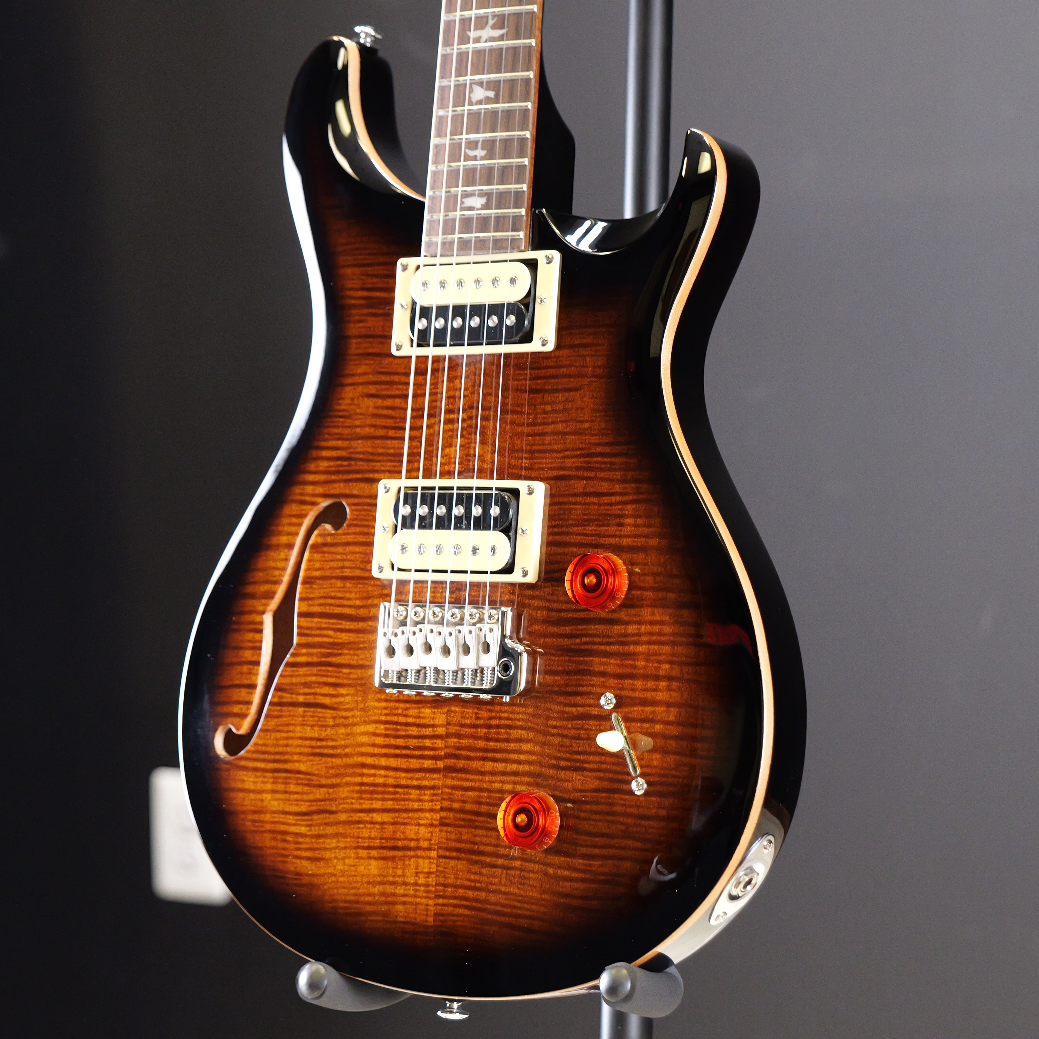 PRS SE Custom 22 Semi-Hollow Black Gold Burst – Matt's Guitars