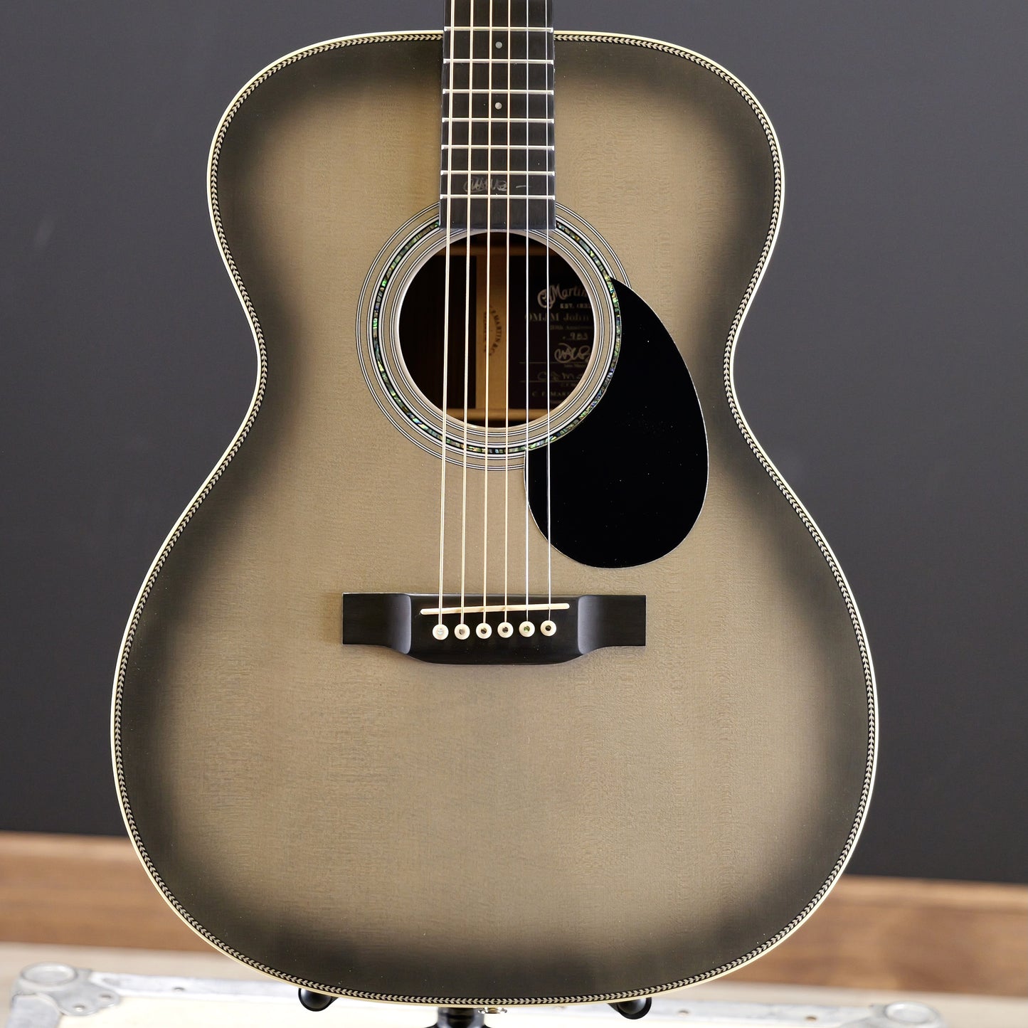Martin OMJM John Mayer 20th Anniversary Platinum Gray Burst #983/1000