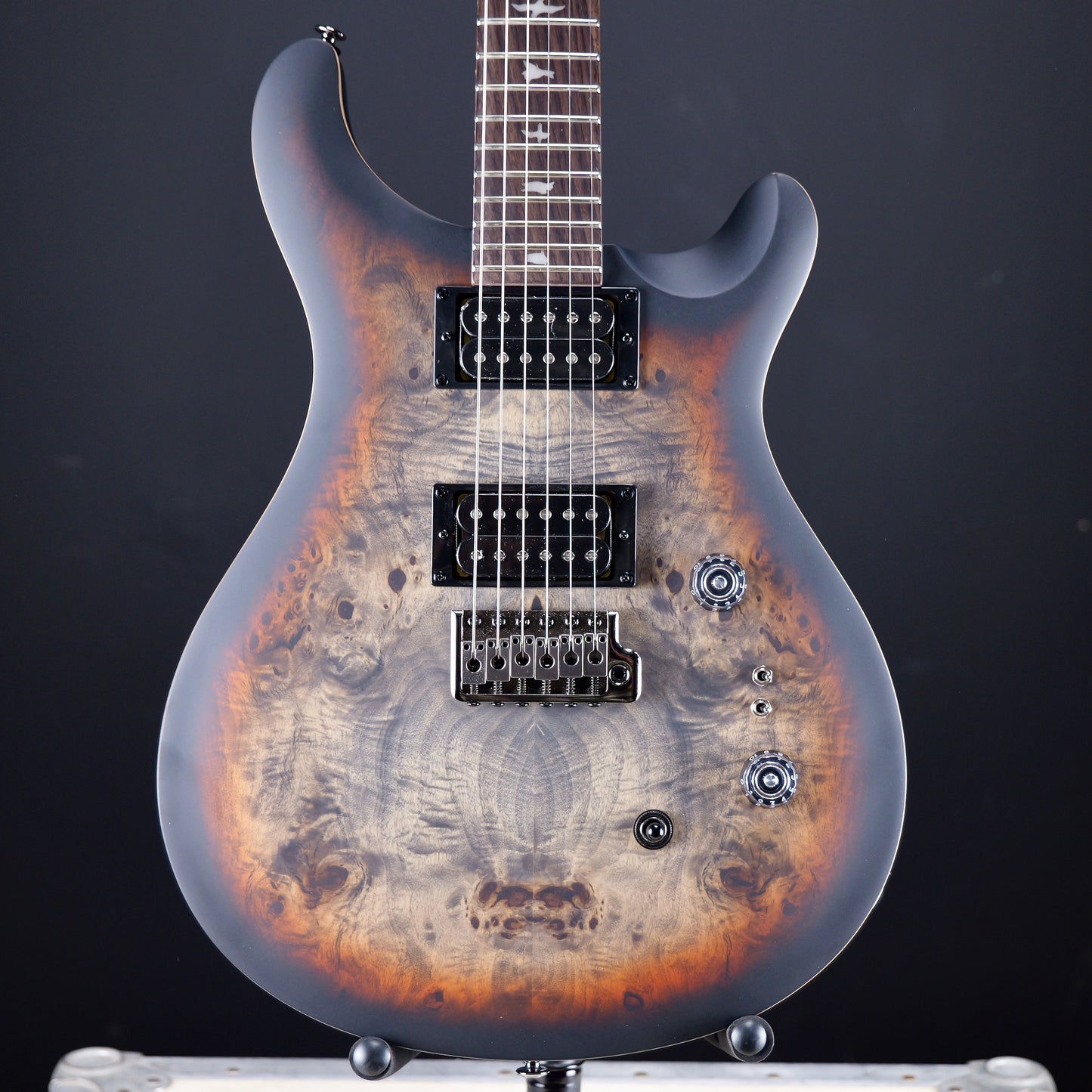 PRS SE "Exotic" Custom 24-08 Poplar Burl Limited Edition Charcoal Cherry Midnight Burst