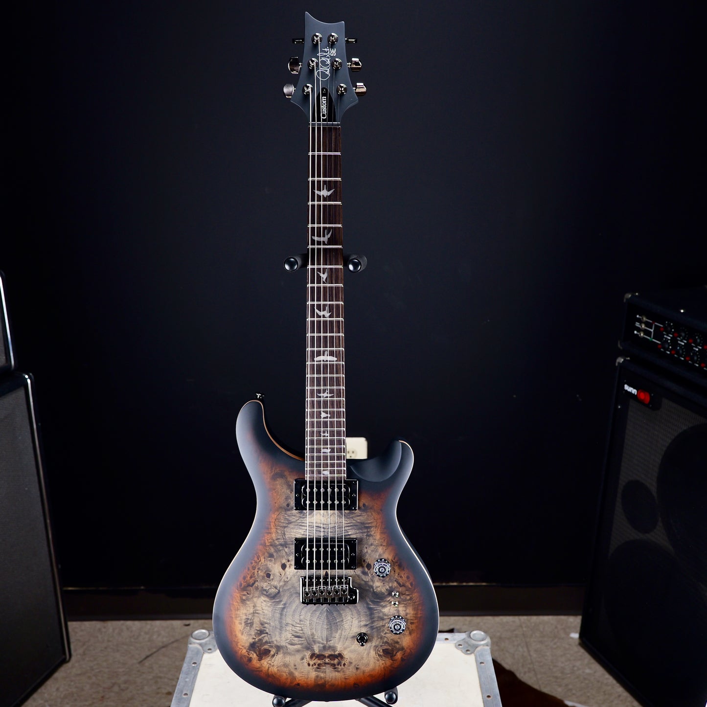 PRS SE "Exotic" Custom 24-08 Poplar Burl Limited Edition Charcoal Cherry Midnight Burst