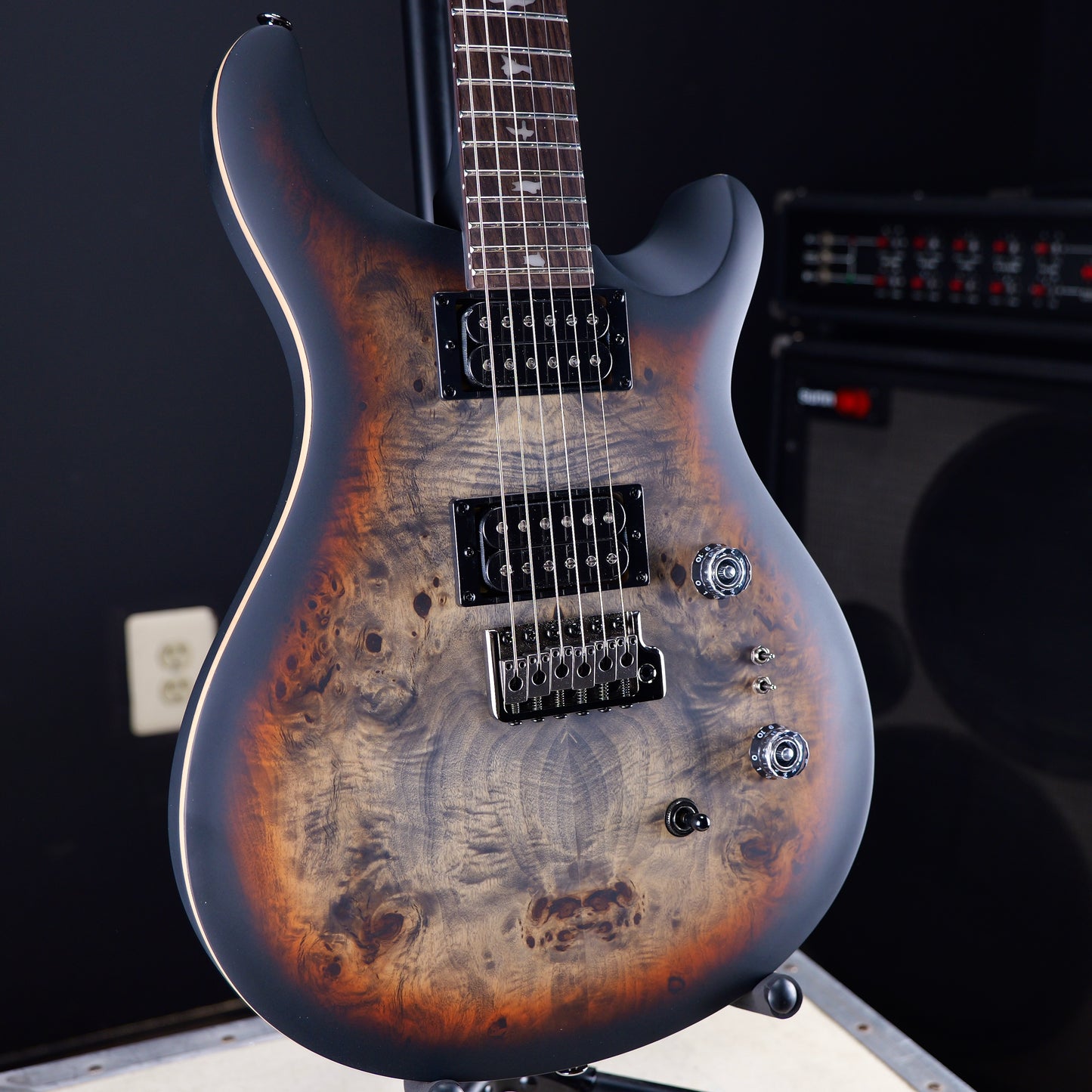 PRS SE "Exotic" Custom 24-08 Poplar Burl Limited Edition Charcoal Cherry Midnight Burst