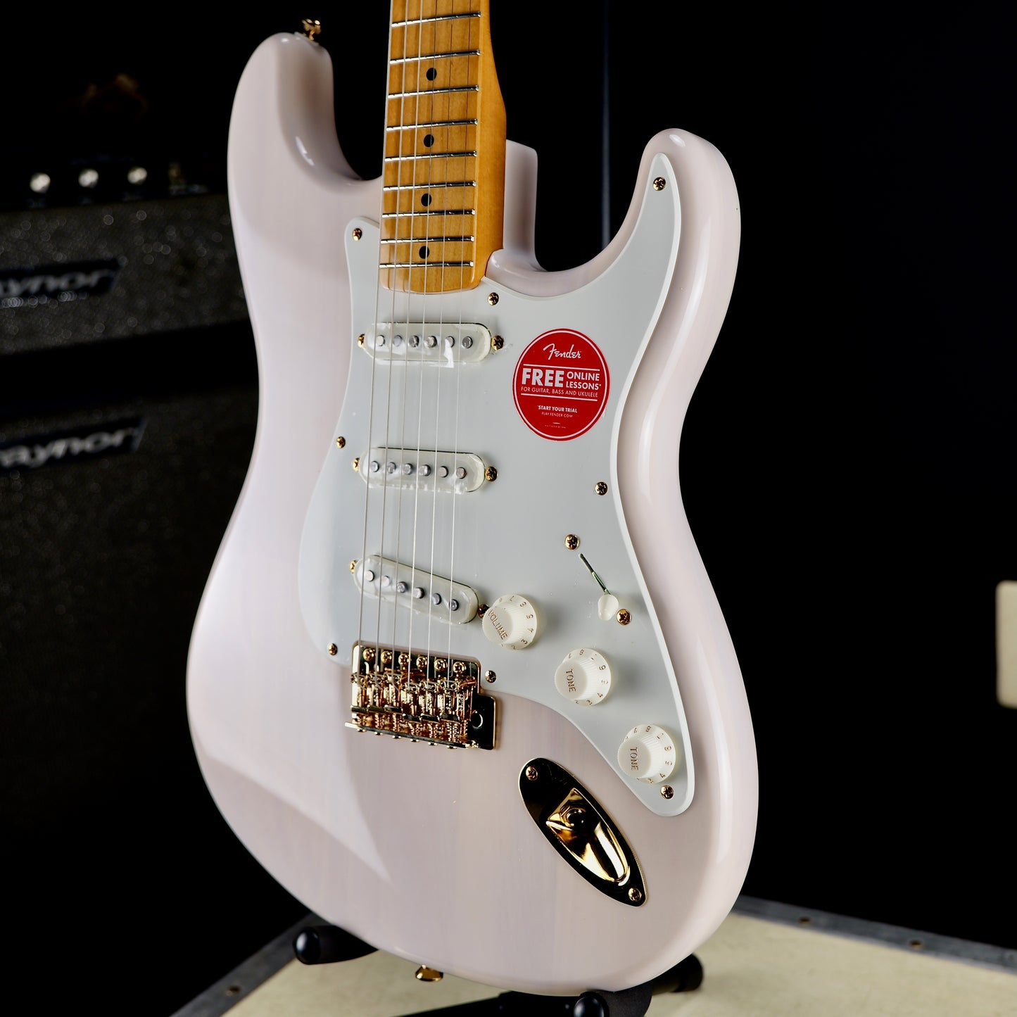 Squier FSR Classic Vibe '50s Stratocaster Maple Fingerboard Parchment Pickguard Gold Hardware White Blonde