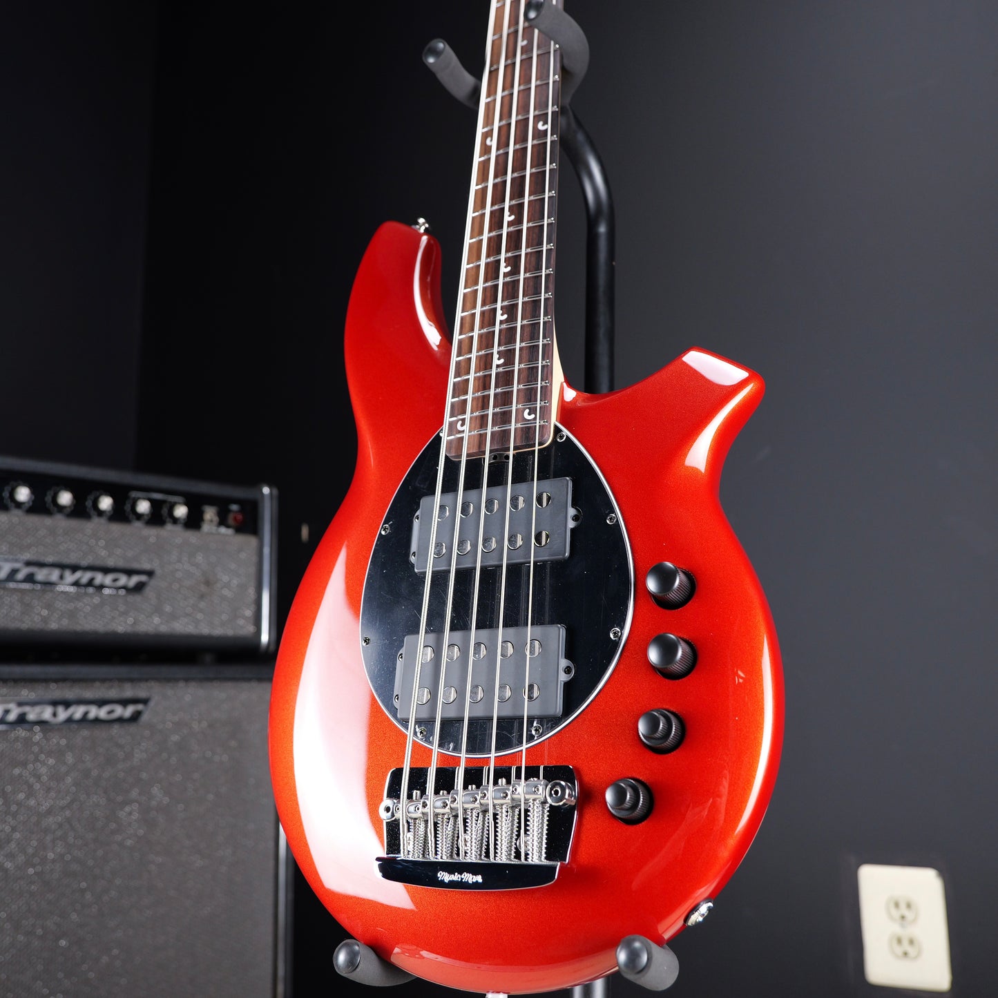 Ernie Ball Music Man Bongo 5HH Electric Bass Guitar - Blood Orange