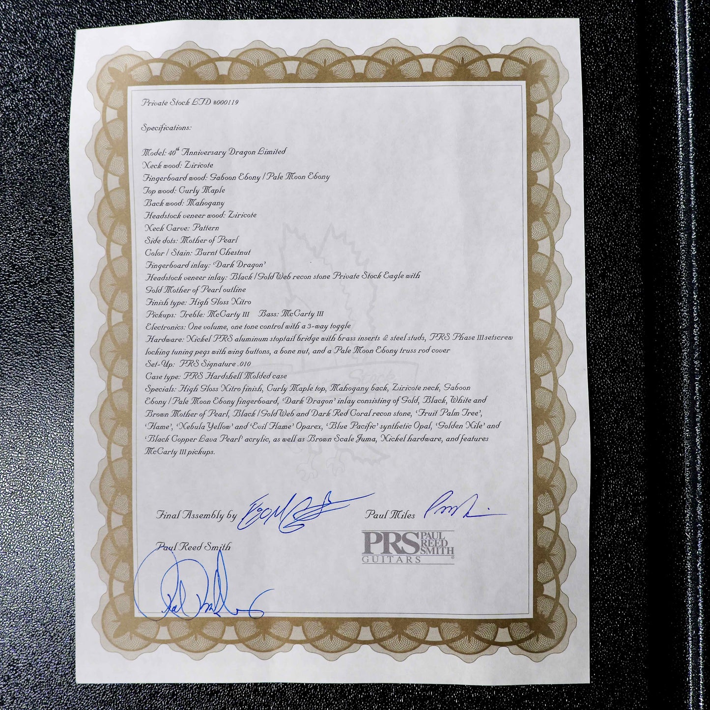 PRS 40th Anniversary Dragon Limited Burnt Chestnut