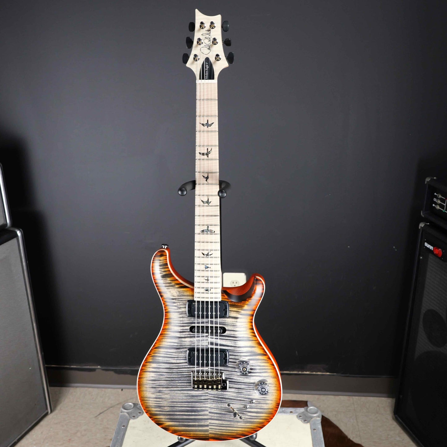 PRS Wood Library Modern Eagle V Burnt Maple Leaf 10 Top Satin