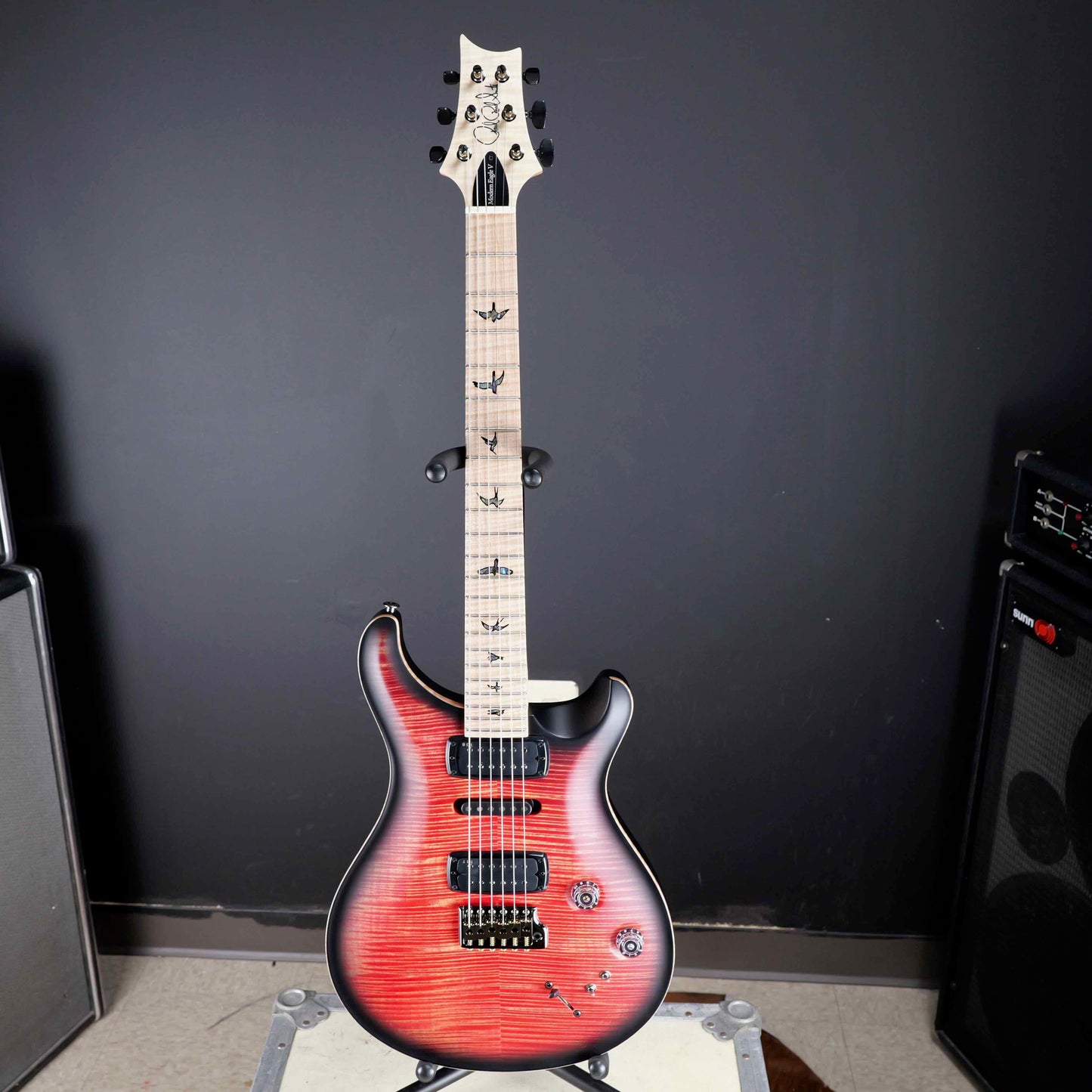 PRS Wood Library Modern Eagle V Blood Orange Smokeburst 10 Top Satin