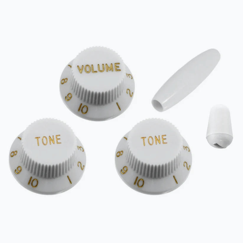 All Parts PK-0178 White complete knob set for stratocaster