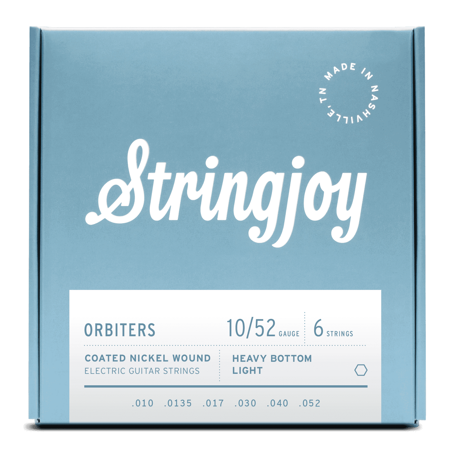 Stringjoy Orbiters Heavy Bottom Light Gauge (10-52) Coated Nickel Wound Electric Guitar Strings
