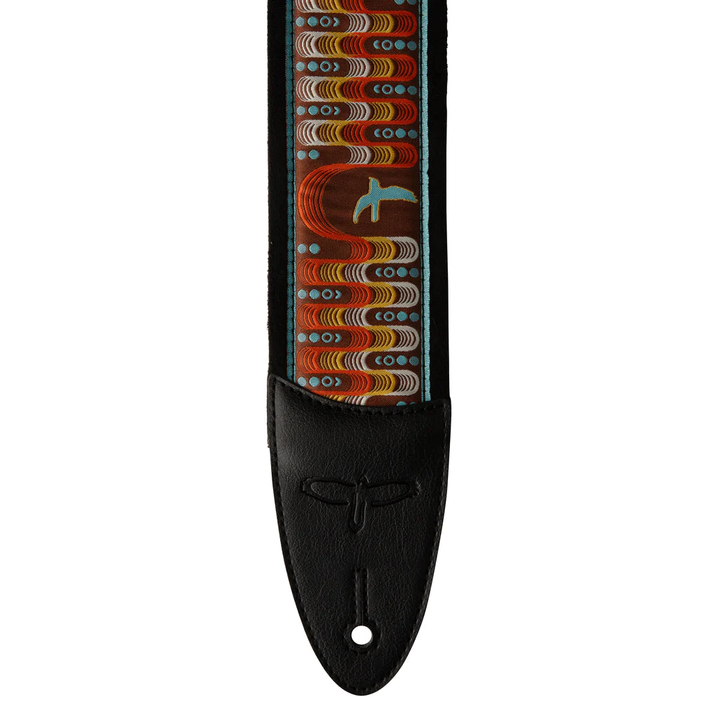PRS 2.4" Padded Guitar Strap w/FLASH, Custom Jacquard Birds Wavelength Blue