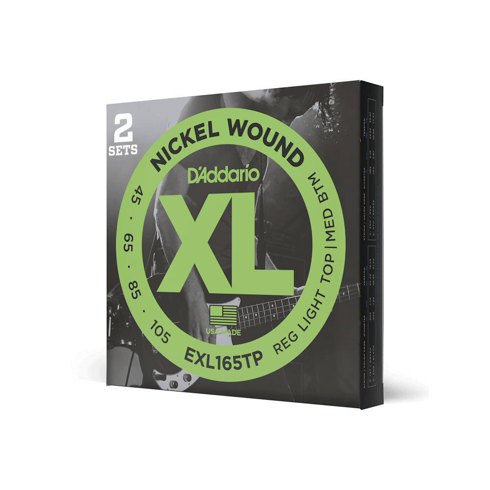 D'Addario Regular Light Top/Medium Bottom Long Scale Bass Strings 2-Pack