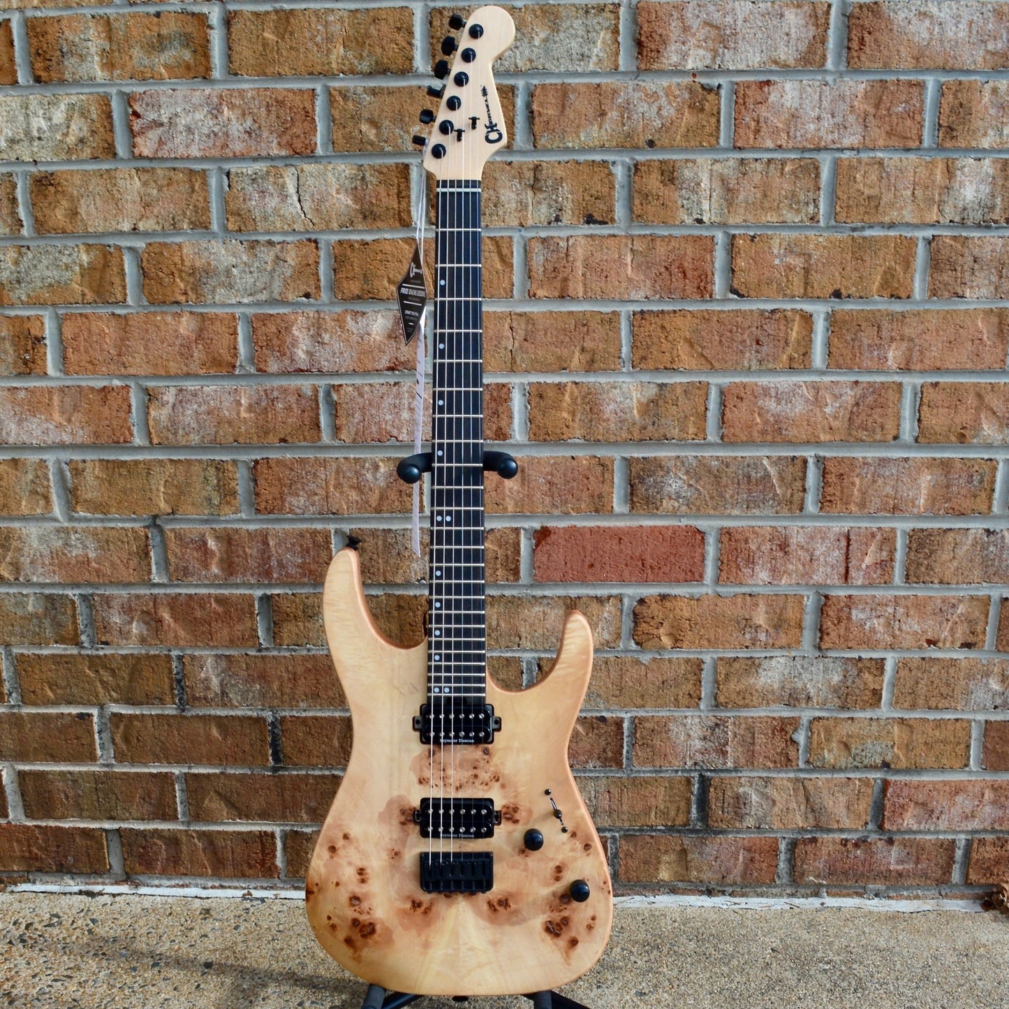 Charvel Pro-Mod DK24 HH HT E Mahogany with Poplar Burl, Ebony Fingerboard, Desert Sand