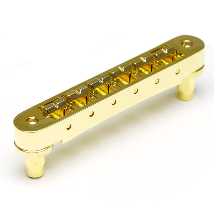 Graphtech ResoMax NV1 4mm Tune-O-Matic Bridge w/ ResoMax Saddles Gold