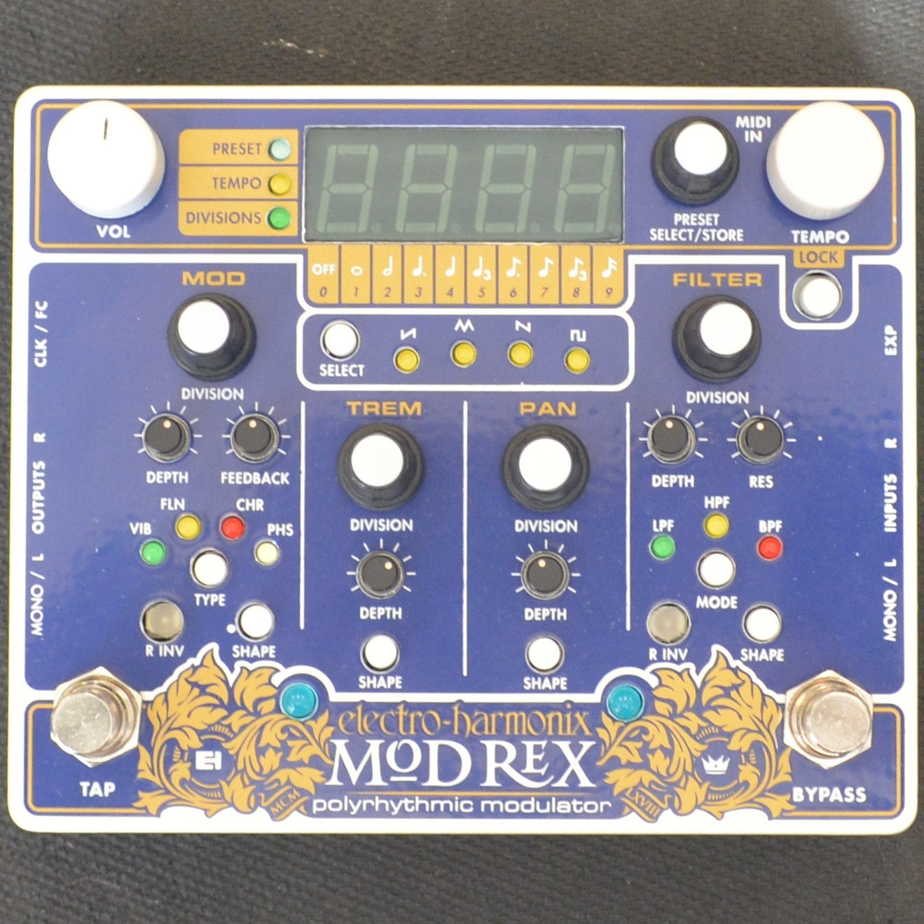 ehx pan pedal Electro Harmonix Mod Rex Polyrhythmic Modulator Pedal