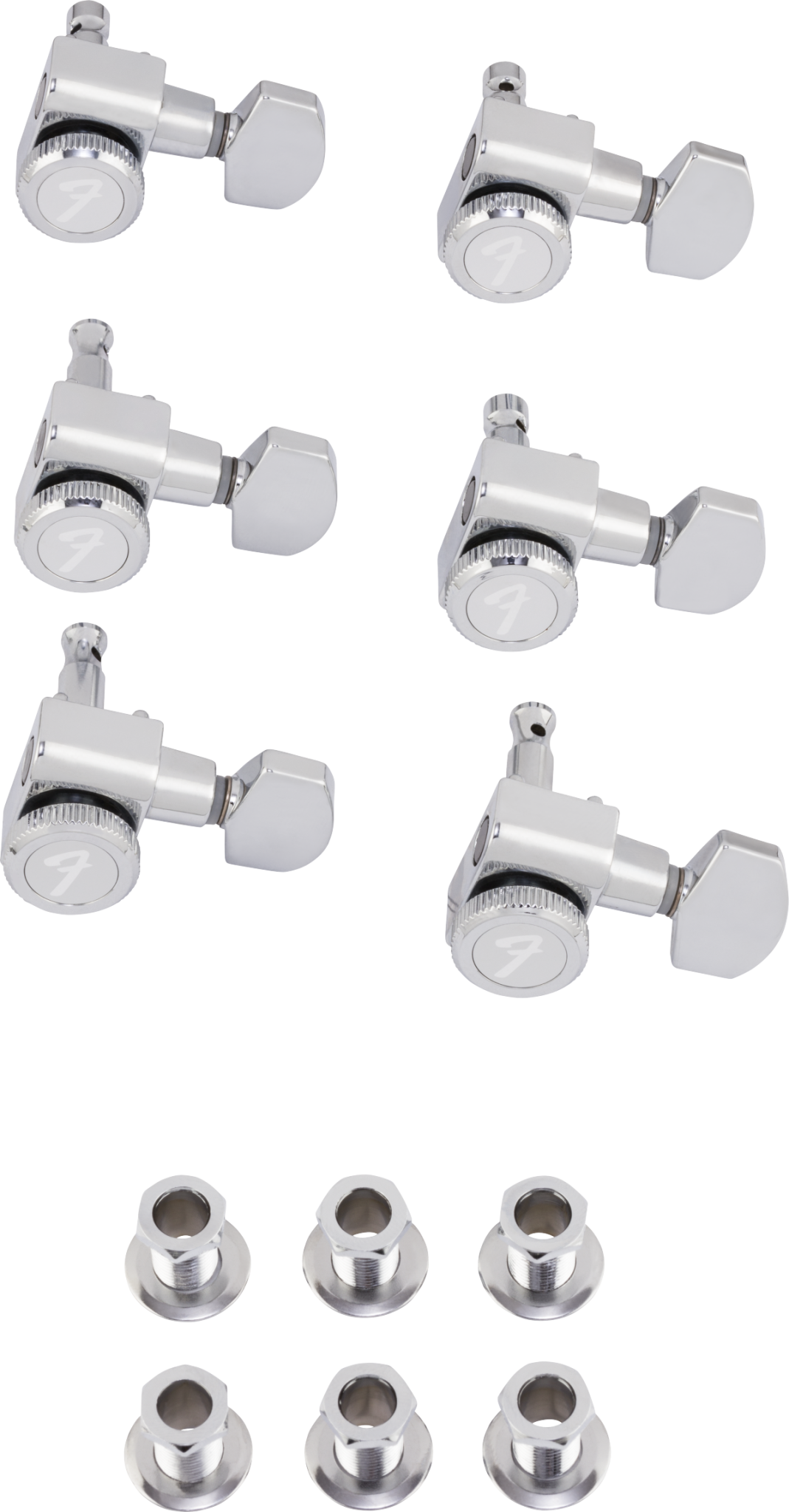 Fender Locking Stratocaster®/Telecaster® Staggered Tuning Machines (Polished Chrome) (6)