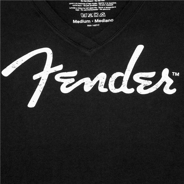 Fender® Ladies Distressed Logo T-Shirt, Black
