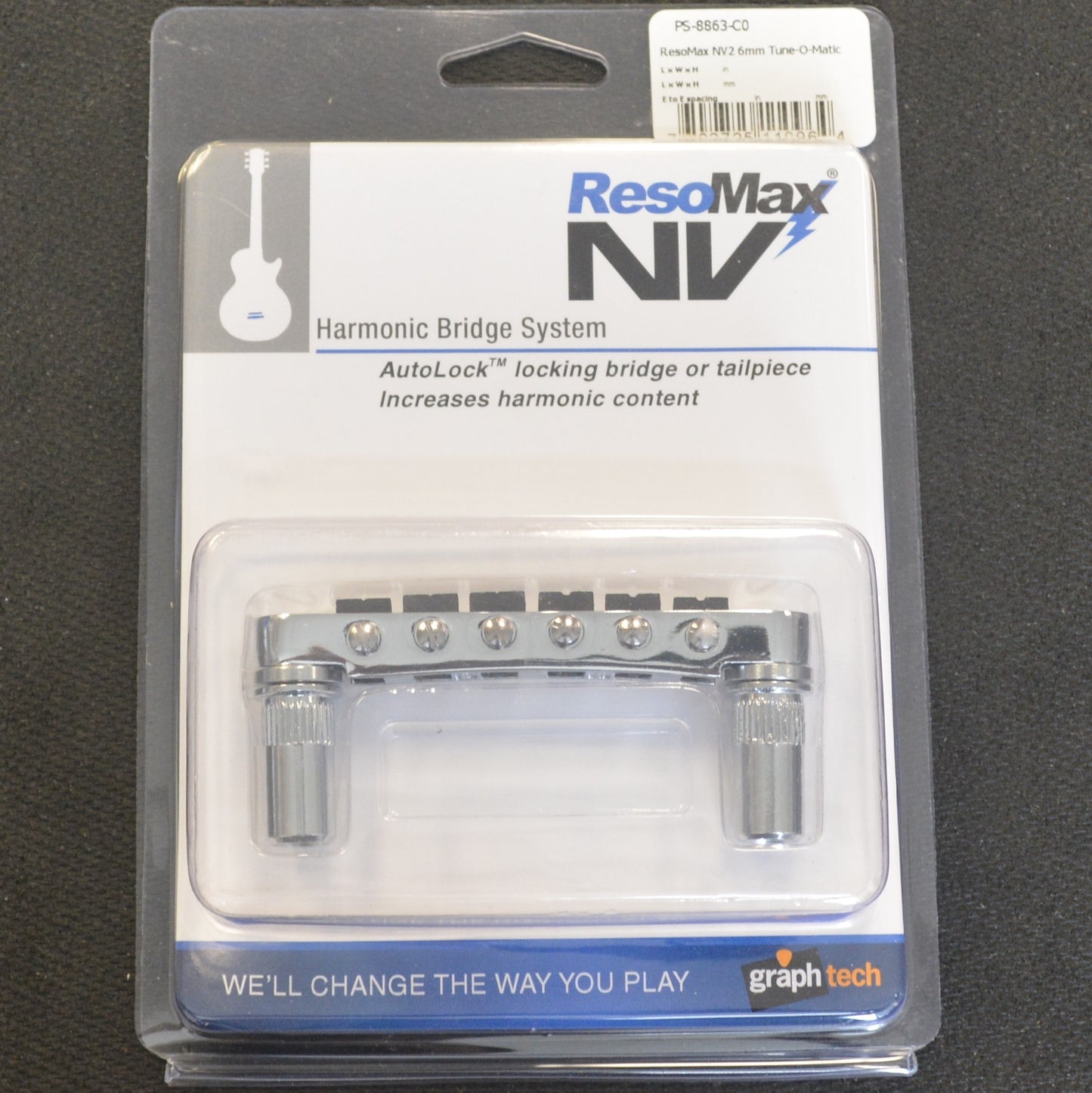 Graph Tech String Saver Resomax NV2 6mm Tune-O-Matic Chrome