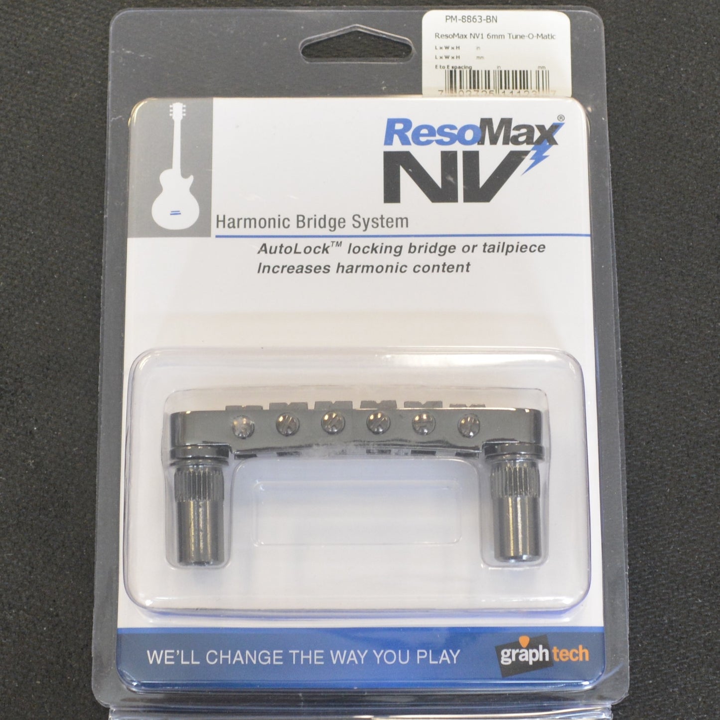 Graph Tech Resomax NV1 Tune-O-Matic 6mm Black Nickle