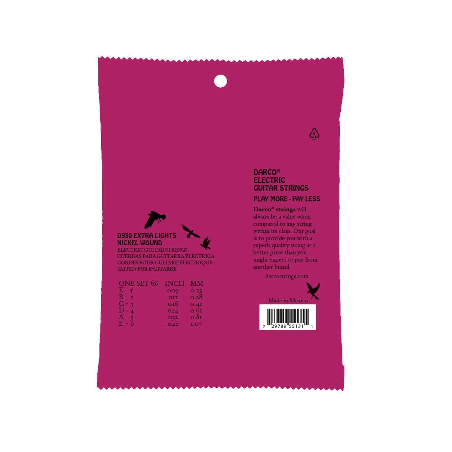 DARCO D930 Extra Light 9s Electric Guitar Strings