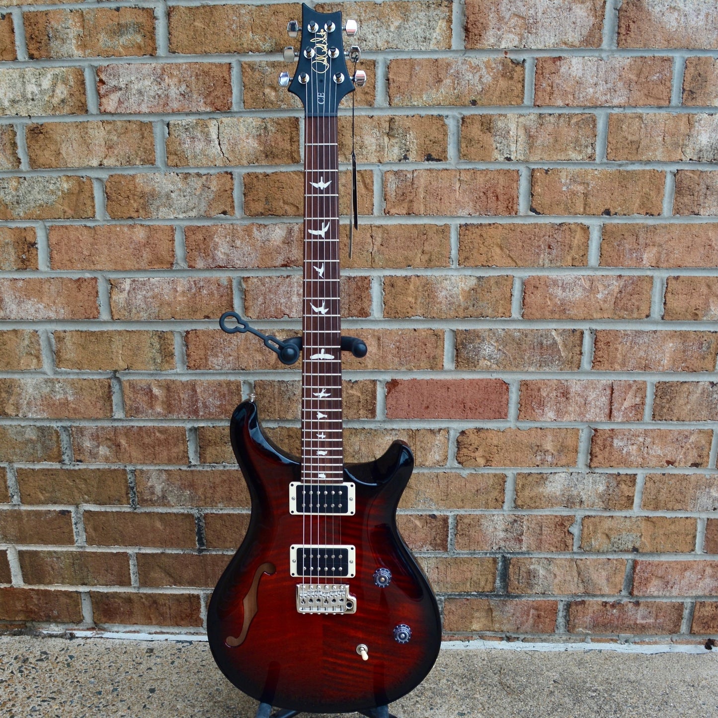 PRS CE 24 Semi-Hollow Fire Red Burst