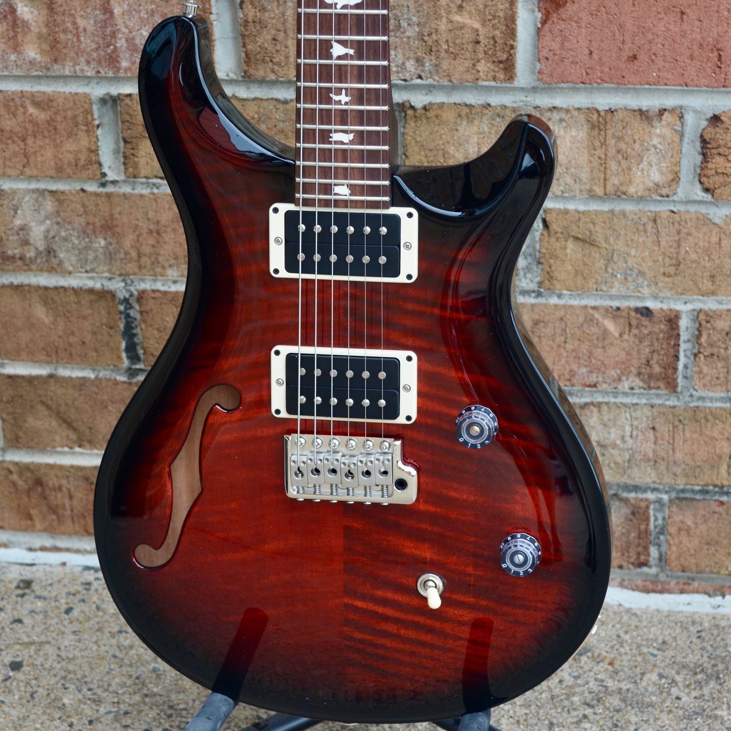 PRS CE 24 Semi-Hollow Fire Red Burst