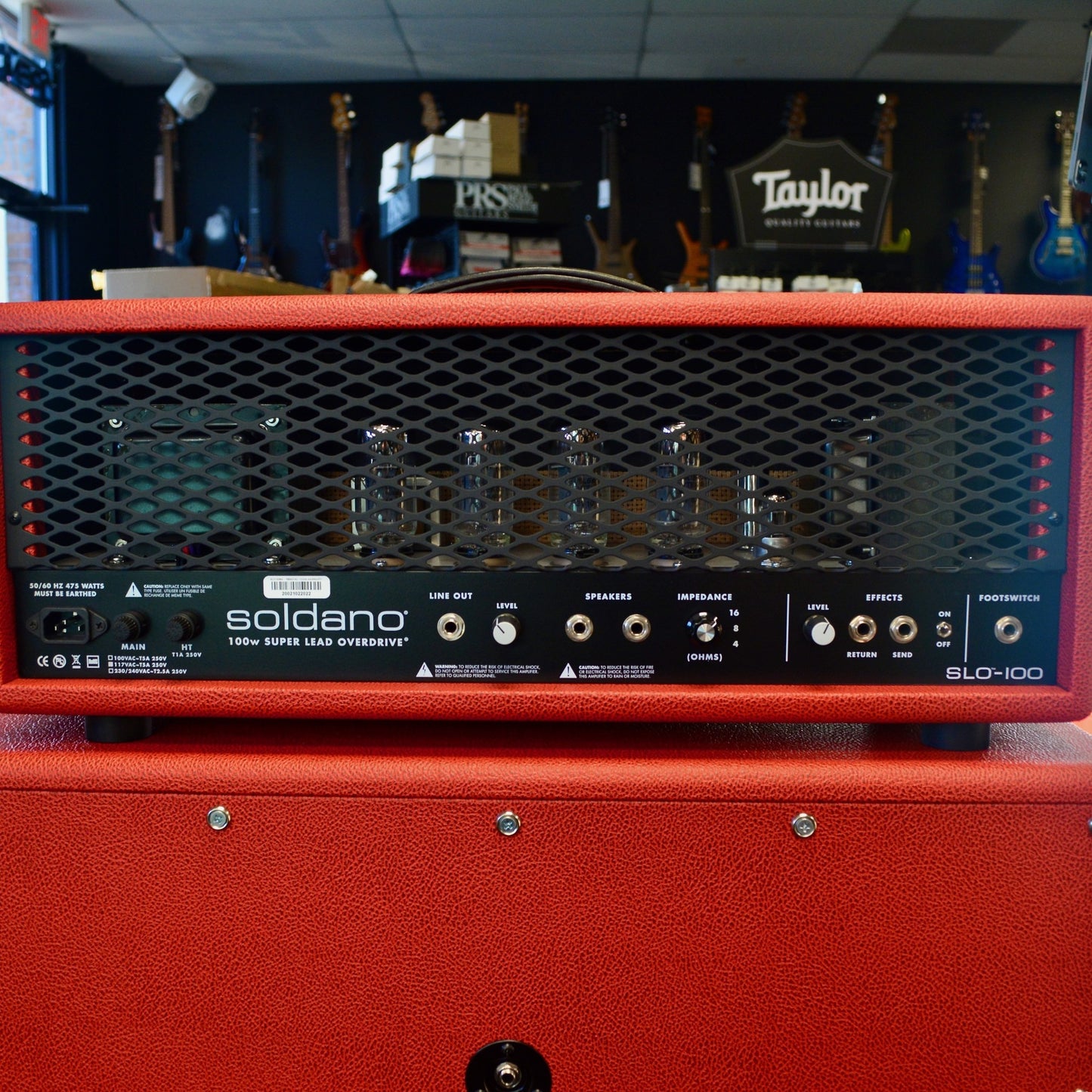 Soldano SlO-100 w/ matching 4x12 Cab British Garnet Bronco/Cane Grill//Creamback