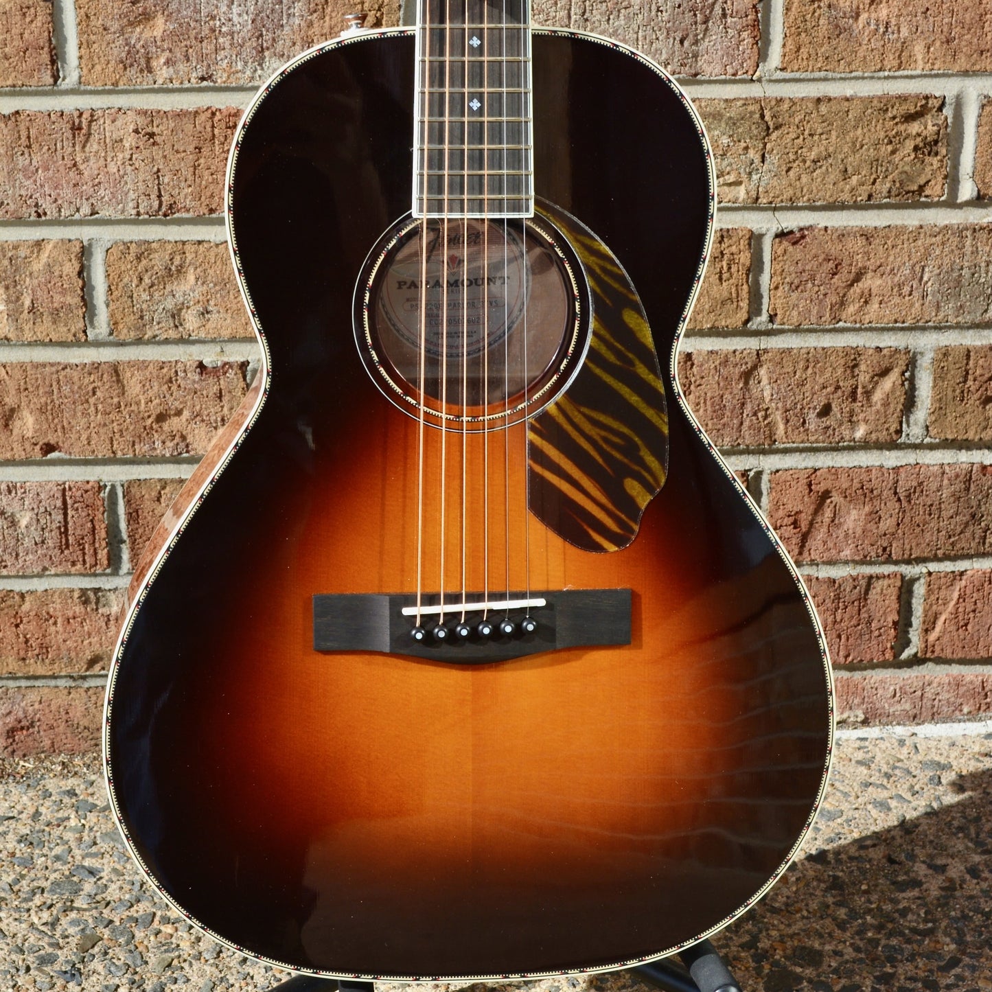Fender PS-220E Parlor, Ovangkol Fingerboard, 3-Color Vintage Sunburst