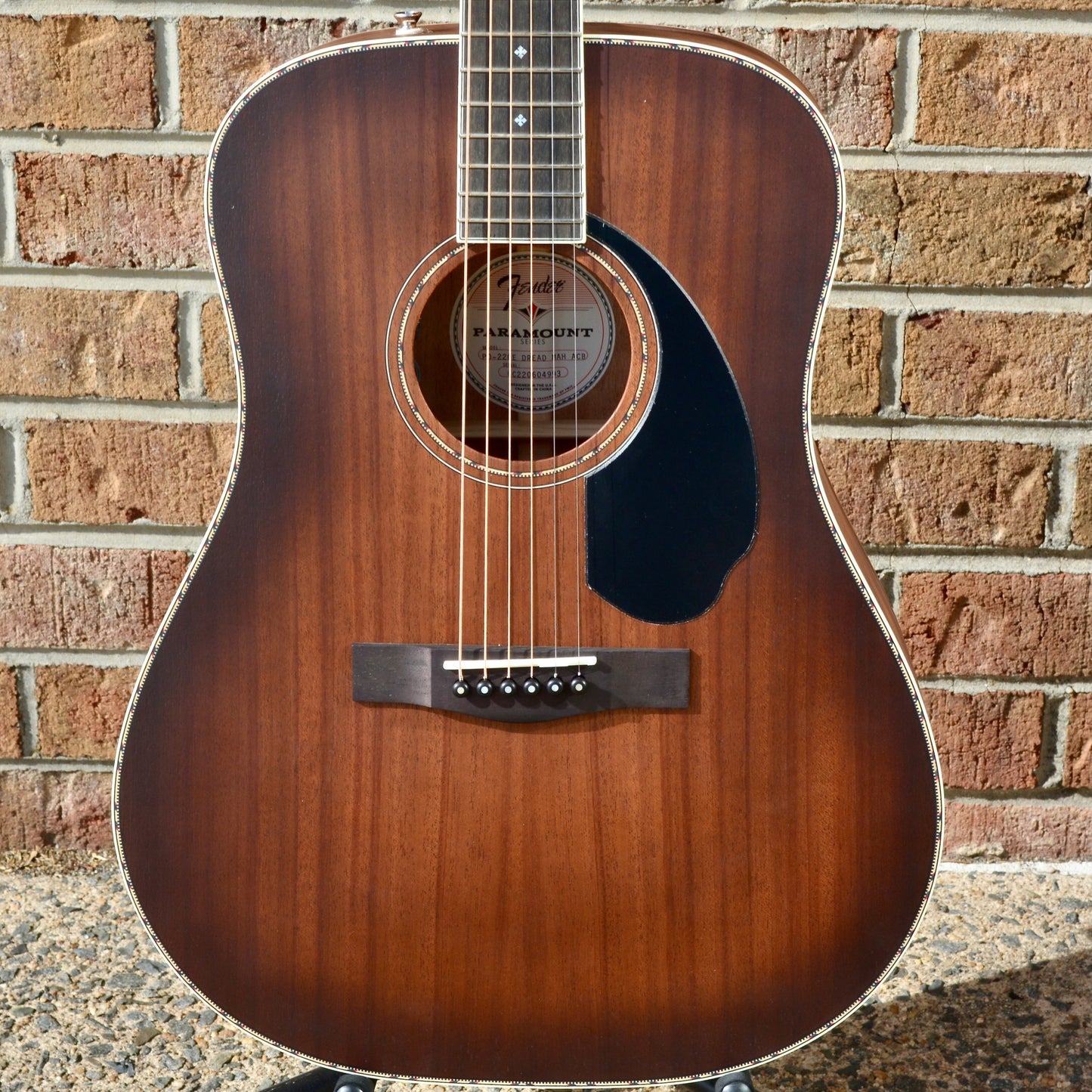 Fender PD-220E Dreadnought, All Mahogany, Ovangkol Fingerboard, Aged Cognac Burst