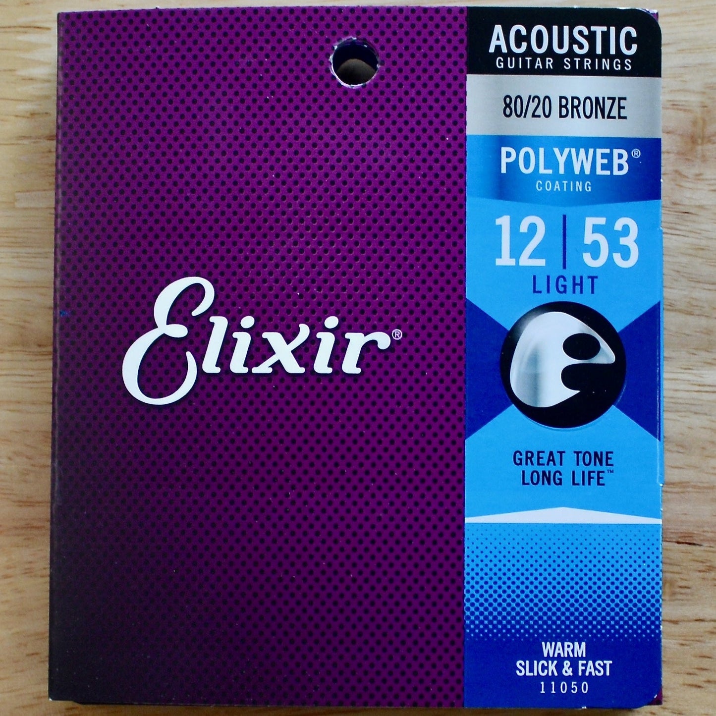 Elixir 80/20 Bronze Acoustic Strings Polyweb Coating Light