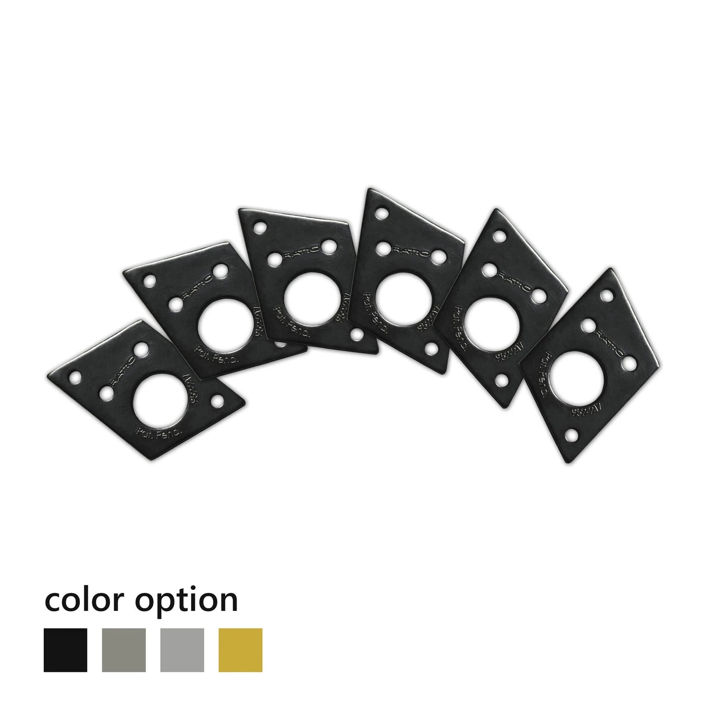 Graph Tech Invisomatch Plates for Ratio Tuners , F style screw holes (Set of 6) Chrome