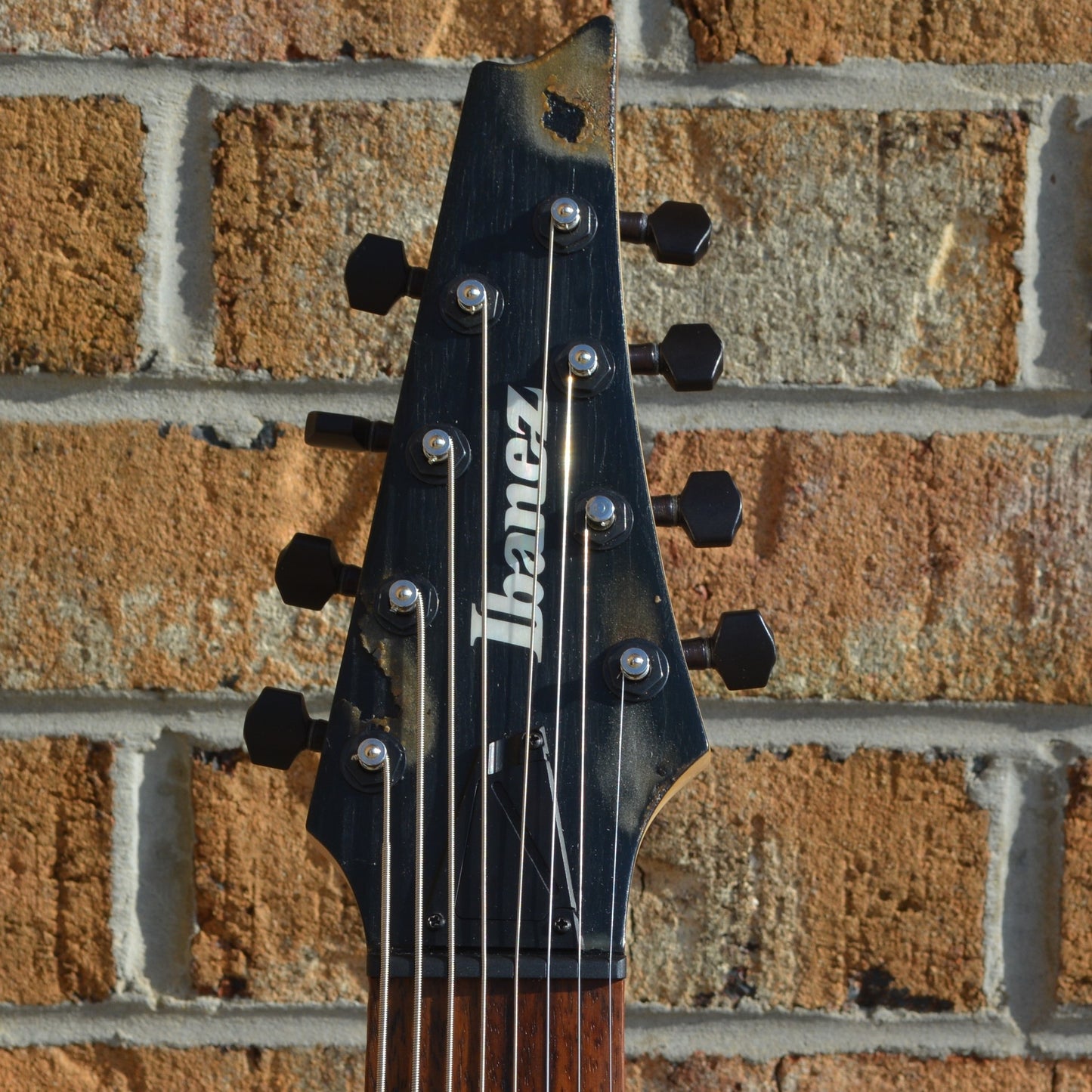 Ibanez Custom R8 w/ Bare Knuckle Cold Sweats Distressed Black and Red Satin