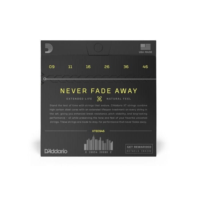 D'Addario 09-46 Super Lt Top/Reg Btm, XT Nickel Coated Electric Guitar Strings