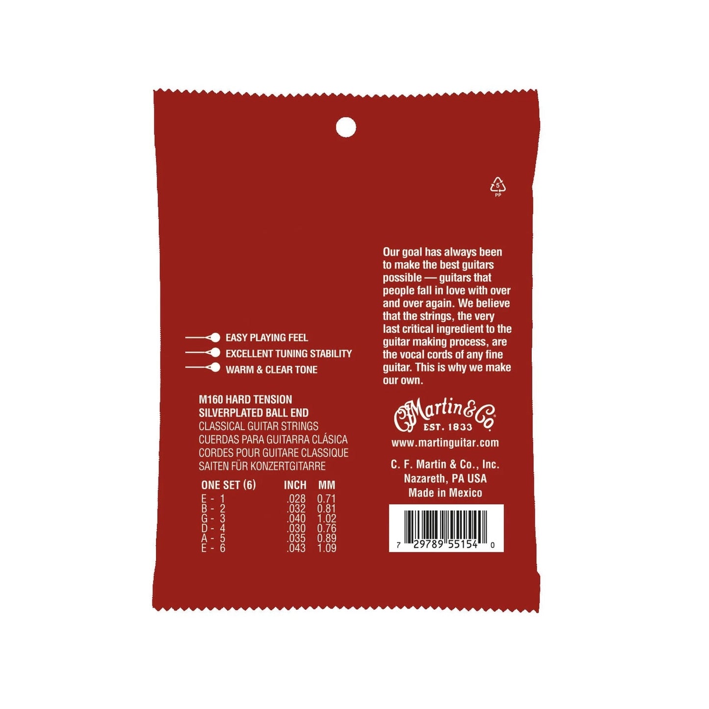 Martin M260 Classical Nylon Guitar Strings