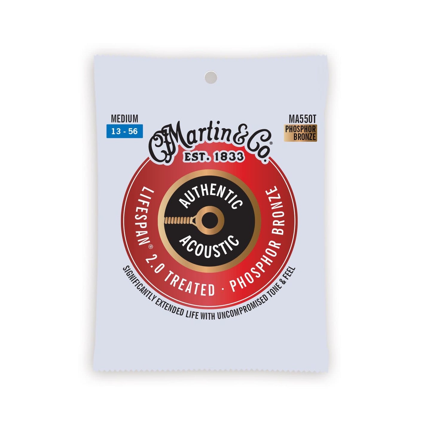 Martin MA550T Authentic Acoustic Lifespan 2.0 Strings Phosphor Bronze Medium