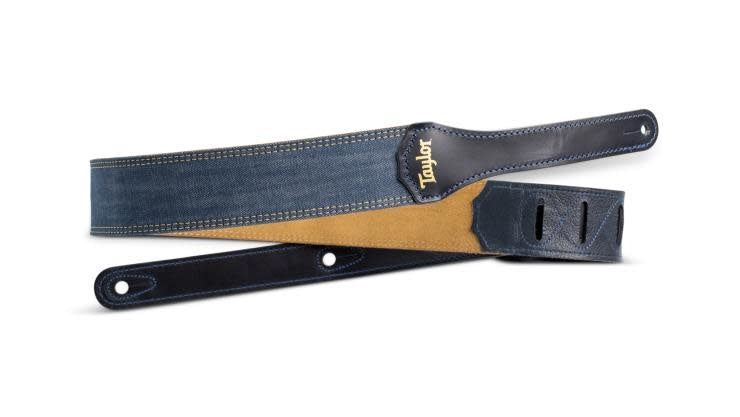 Taylor Blue Denim Strap Gold Logo,2"