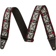 Fender Pasadena Woven Strap, Red Snowflake, 2"