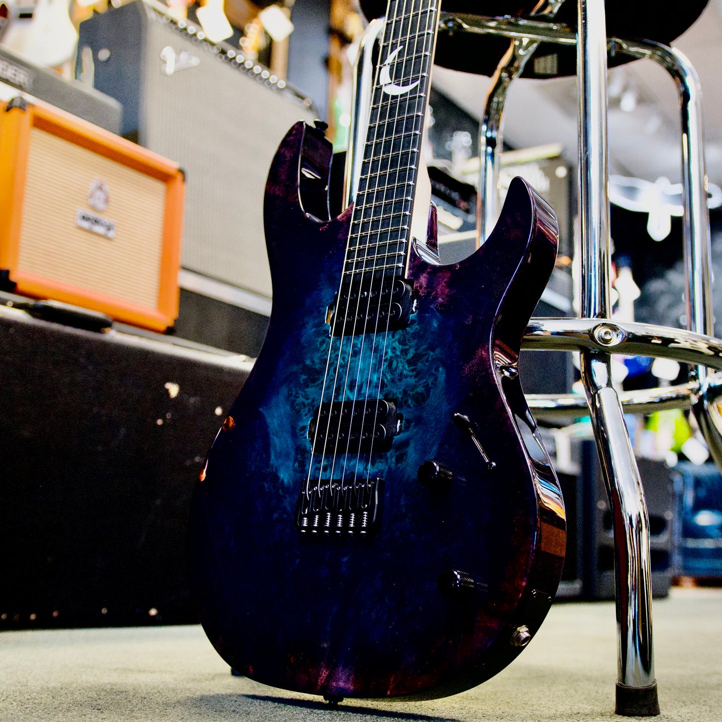 Kiesel Aries 6 w/ Poplar Burl Top - Reverse Monsterburst w/ softcase